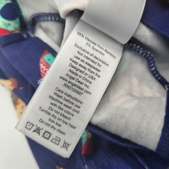 ANGEL DEAR Baby 6-12M Holiday Loungewear JOLLY FOOD 2pc pajama set NWT Blue - Picture 6 of 7